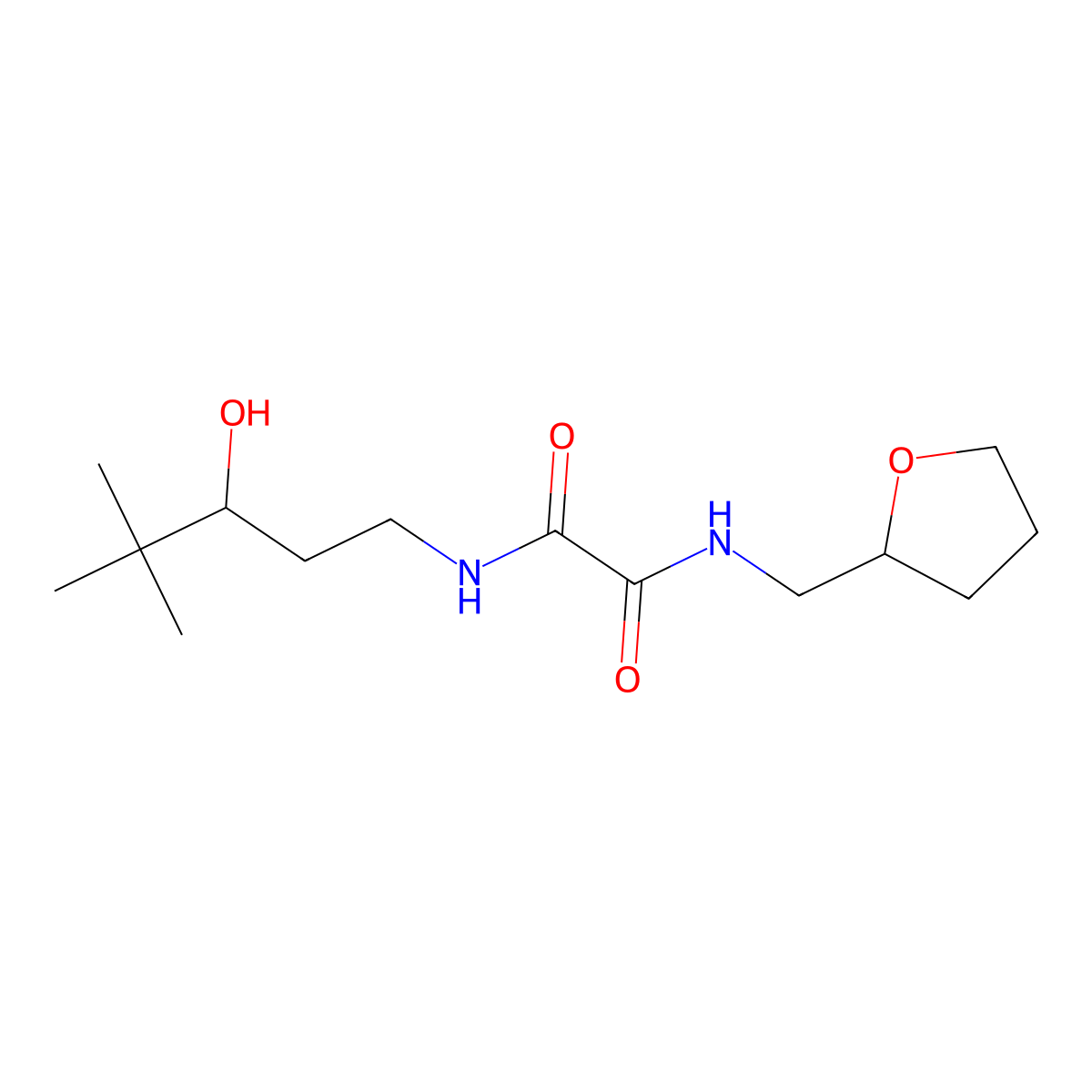 N1-(3-hydroxy-4,4-dimethylpentyl)-N2-((tetrahydrofuran-2-yl)methyl)oxalamide molecular structure, CAS 1396814-27-9