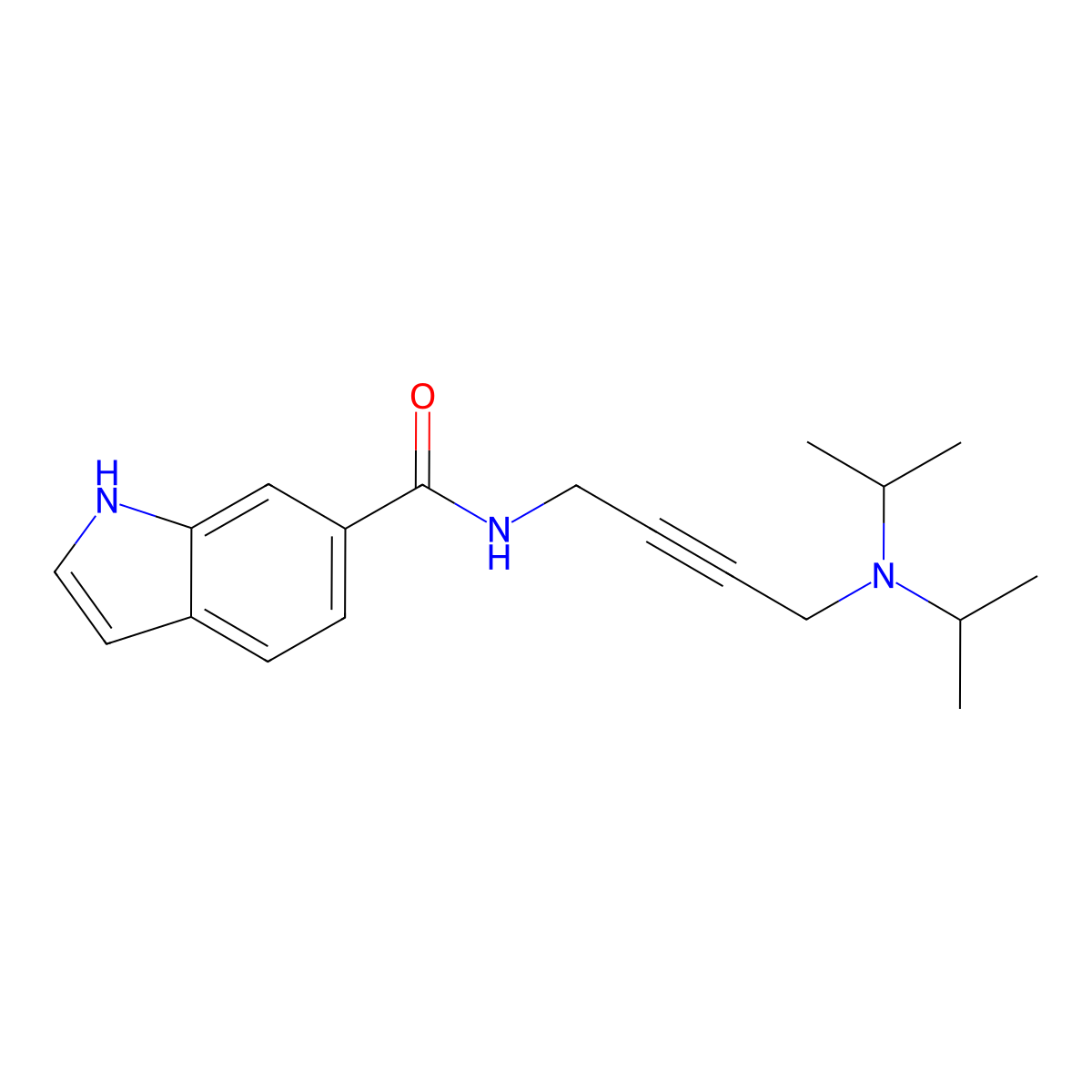 N-(4-(diisopropylamino)but-2-yn-1-yl)-1H-indole-6-carboxamide molecular structure, CAS 1396814-33-7
