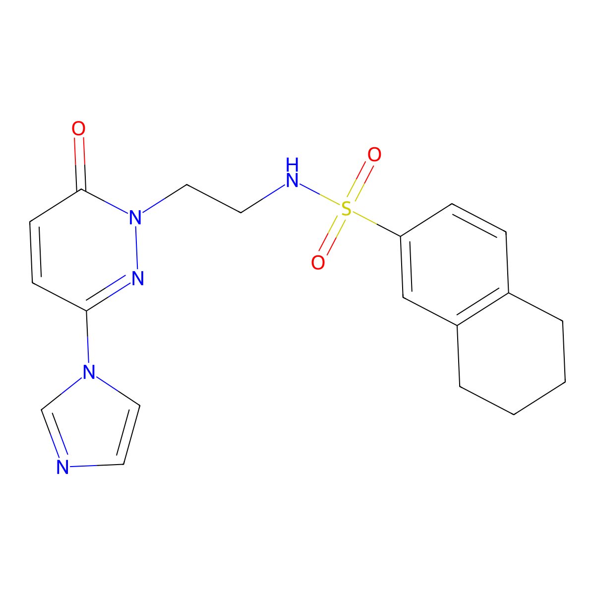 N-(2-(3-(1H-imidazol-1-yl)-6-oxopyridazin-1(6H)-yl)ethyl)-5,6,7,8-tetrahydronaphthalene-2-sulfonamide molecular structure, CAS 1396814-41-7