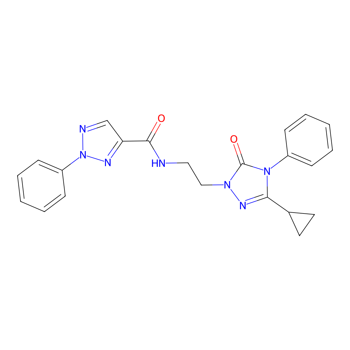 N-(2-(3-cyclopropyl-5-oxo-4-phenyl-4,5-dihydro-1H-1,2,4-triazol-1-yl)ethyl)-2-phenyl-2H-1,2,3-triazole-4-carboxamide molecular structure, CAS 1396814-46-2