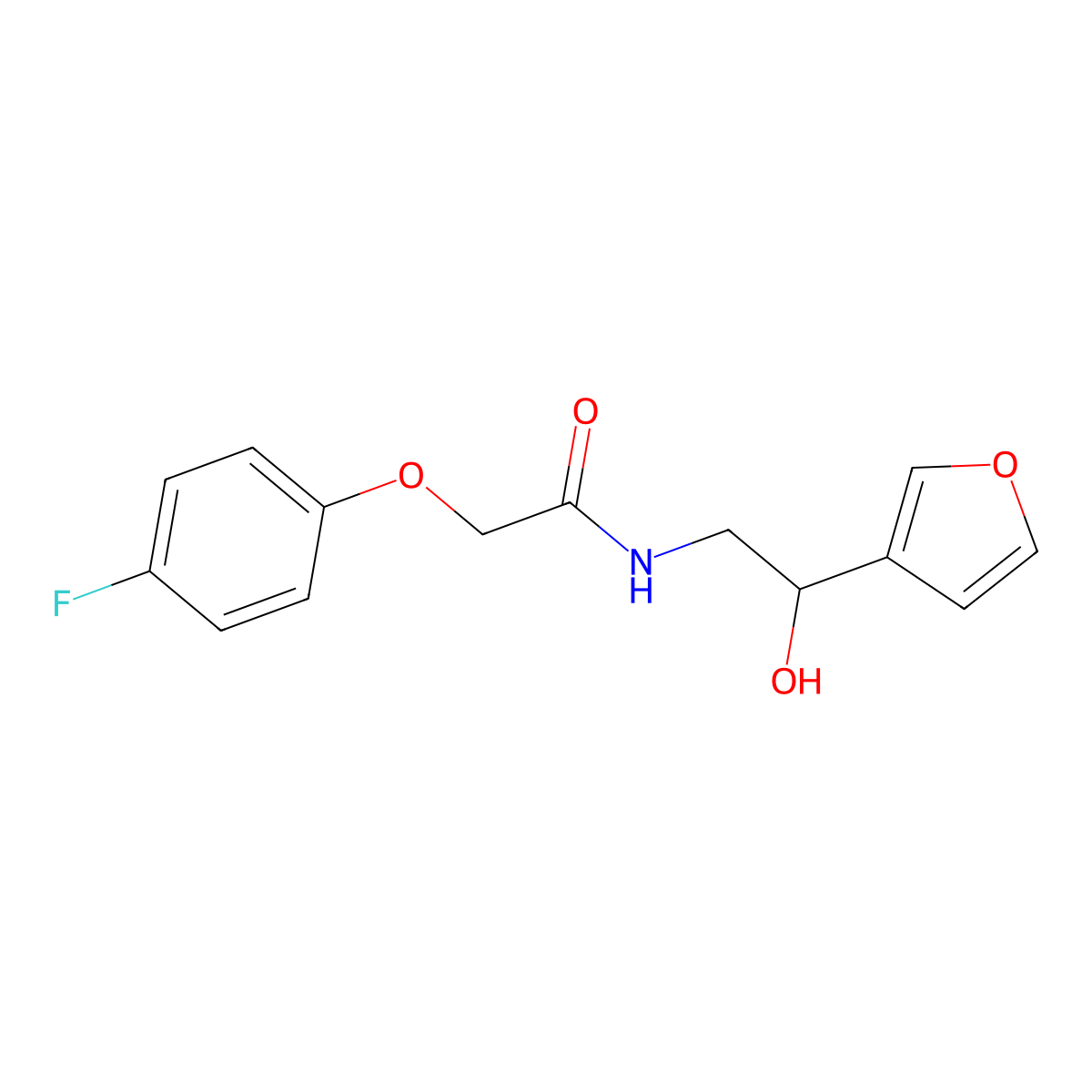 2-(4-fluorophenoxy)-N-[2-(furan-3-yl)-2-hydroxyethyl]acetamide molecular structure, CAS 1396814-60-0