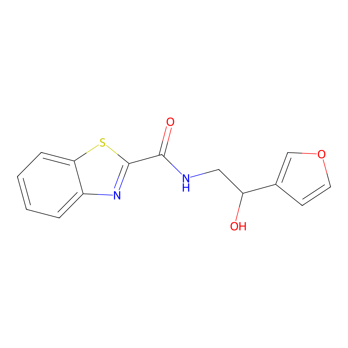 N-(2-(furan-3-yl)-2-hydroxyethyl)benzo[d]thiazole-2-carboxamide molecular structure, CAS 1396814-67-7