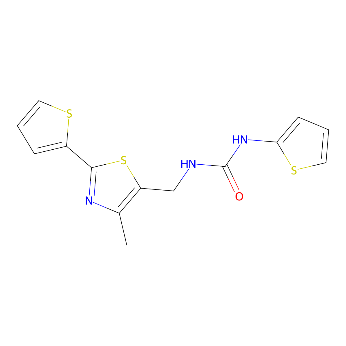 1-((4-Methyl-2-(thiophen-2-yl)thiazol-5-yl)methyl)-3-(thiophen-2-yl)urea molecular structure, CAS 1396814-79-1