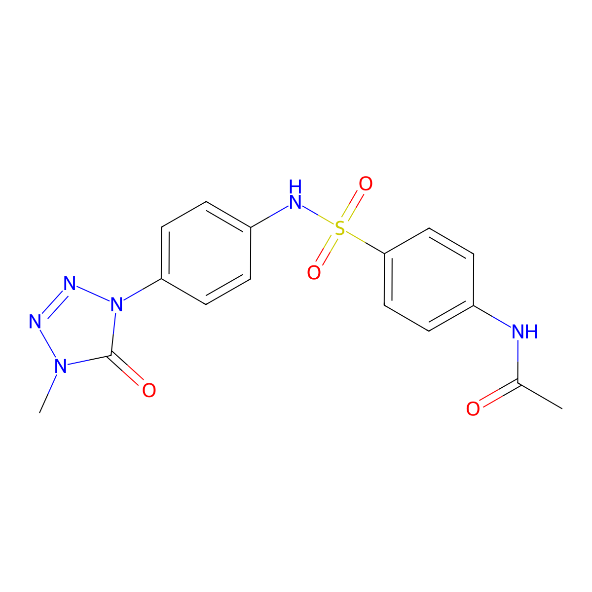 N-(4-(N-(4-(4-methyl-5-oxo-4,5-dihydro-1H-tetrazol-1-yl)phenyl)sulfamoyl)phenyl)acetamide molecular structure, CAS 1396815-07-8