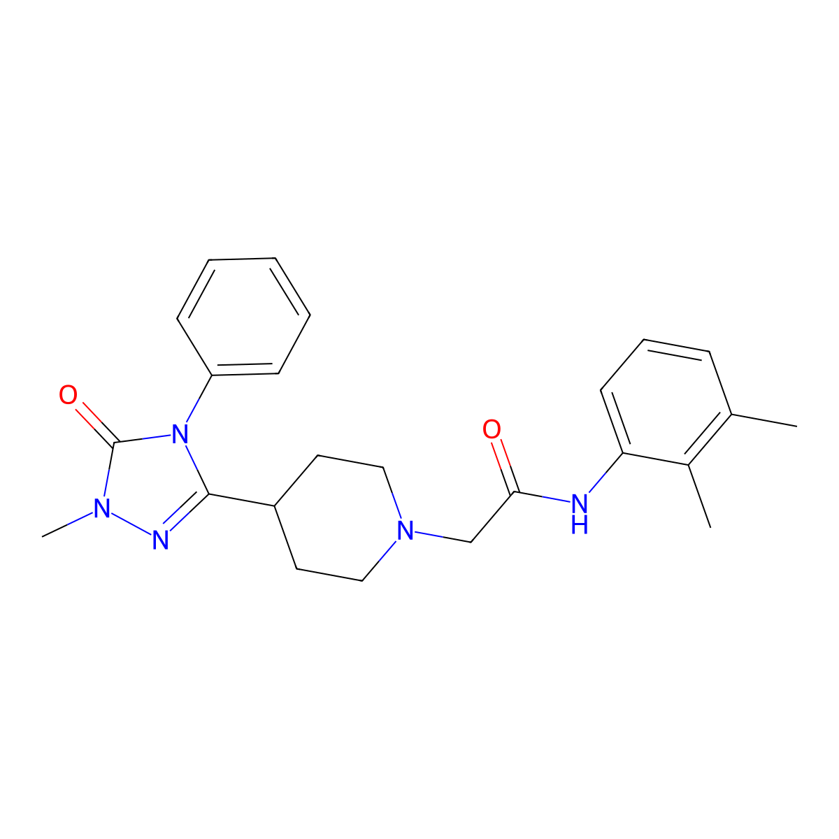 N-(2,3-dimethylphenyl)-2-[4-(1-methyl-5-oxo-4-phenyl-4,5-dihydro-1H-1,2,4-triazol-3-yl)piperidin-1-yl]acetamide molecular structure, CAS 1396815-16-9