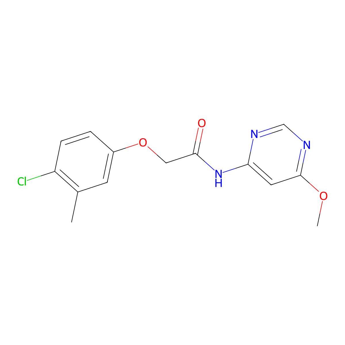 2-(4-chloro-3-methylphenoxy)-N-(6-methoxypyrimidin-4-yl)acetamide molecular structure, CAS 1396815-25-0