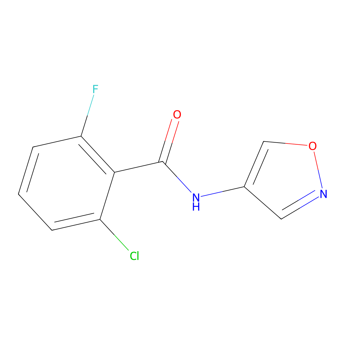 2-chloro-6-fluoro-N-(isoxazol-4-yl)benzamide molecular structure, CAS 1396815-28-3