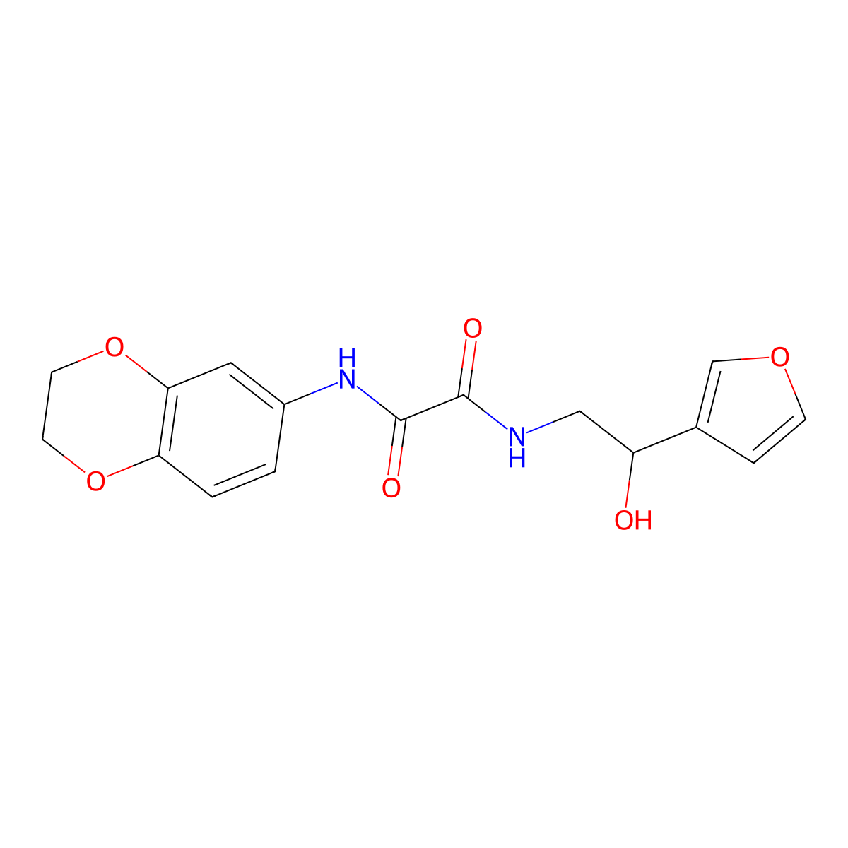N1-(2,3-dihydrobenzo[b][1,4]dioxin-6-yl)-N2-(2-(furan-3-yl)-2-hydroxyethyl)oxalamide molecular structure, CAS 1396815-38-5