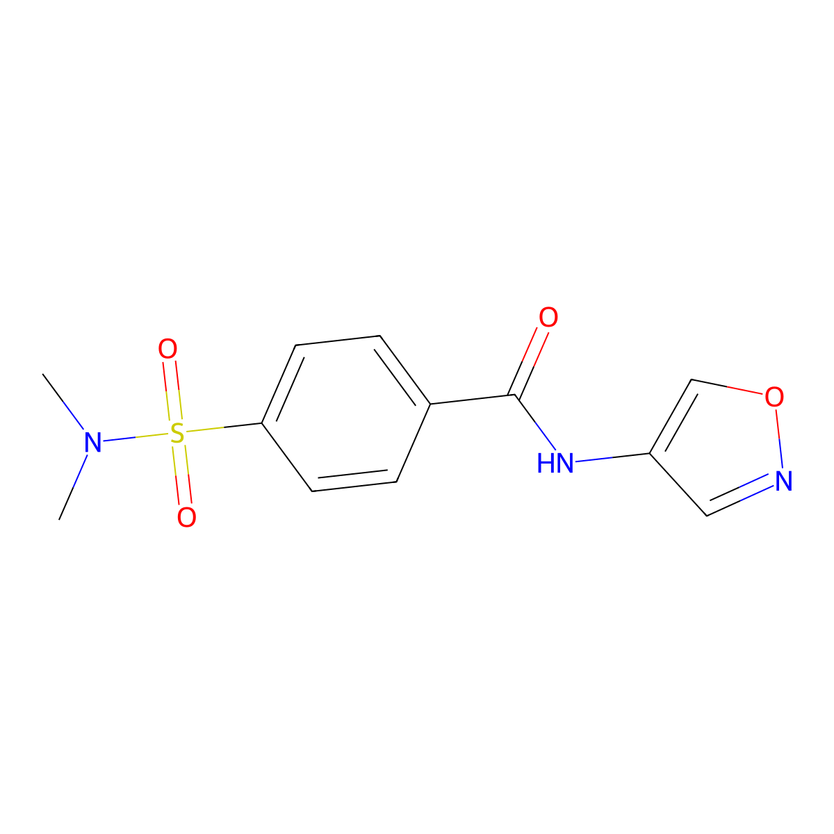 4-(N,N-dimethylsulfamoyl)-N-(isoxazol-4-yl)benzamide molecular structure, CAS 1396815-47-6