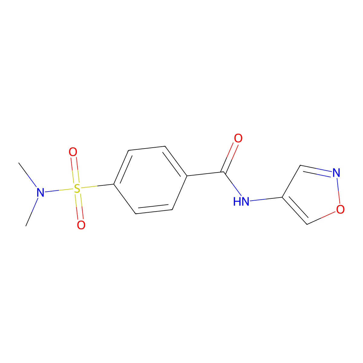 4-(N,N-dimethylsulfamoyl)-N-(isoxazol-4-yl)benzamide molecular structure, CAS 1396815-47-6