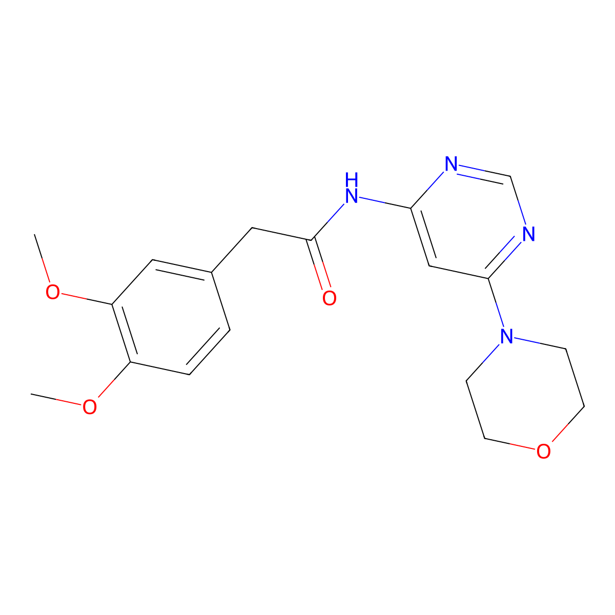2-(3,4-dimethoxyphenyl)-N-(6-morpholinopyrimidin-4-yl)acetamide molecular structure, CAS 1396815-48-7