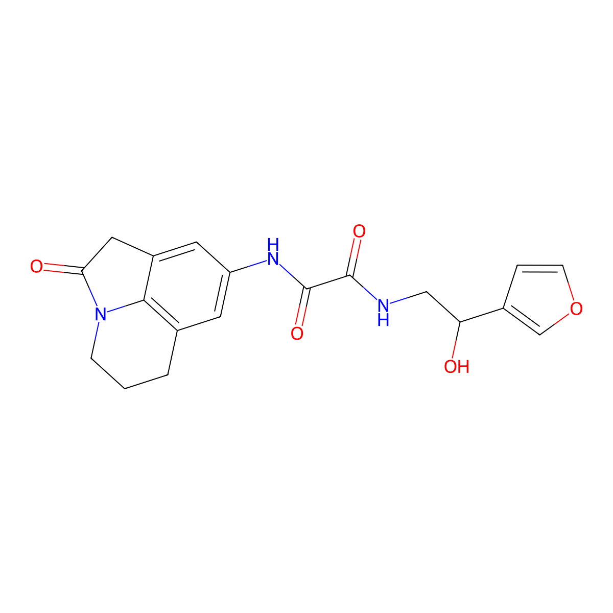 N'-[2-(furan-3-yl)-2-hydroxyethyl]-N-{2-oxo-1-azatricyclo[6.3.1.0^{4,12}]dodeca-4,6,8(12)-trien-6-yl}ethanediamide molecular structure, CAS 1396815-49-8
