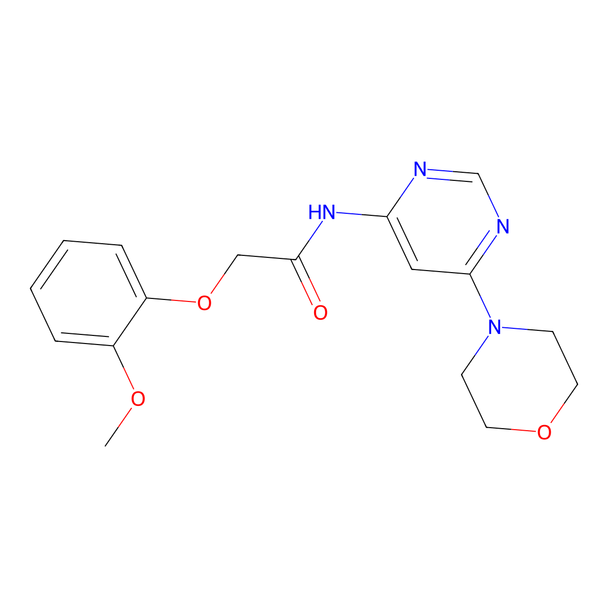 2-(2-methoxyphenoxy)-N-(6-morpholinopyrimidin-4-yl)acetamide molecular structure, CAS 1396815-55-6