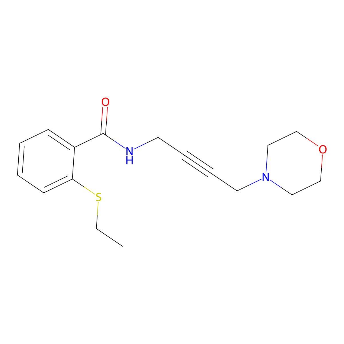 2-(ethylthio)-N-(4-morpholinobut-2-yn-1-yl)benzamide molecular structure, CAS 1396815-56-7