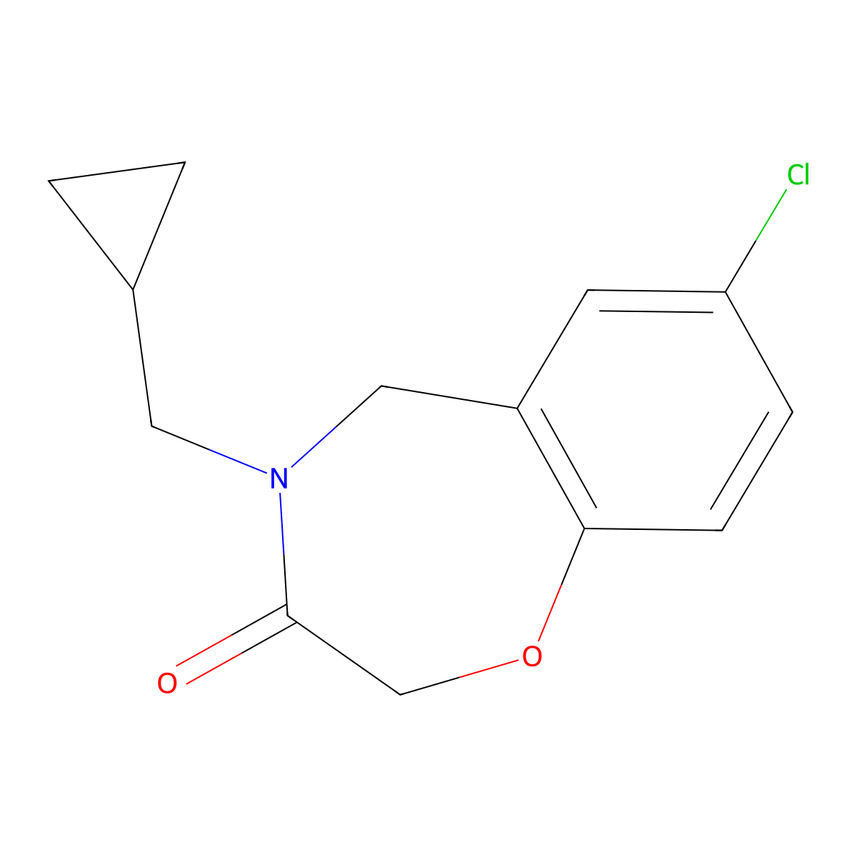 7-chloro-4-(cyclopropylmethyl)-4,5-dihydro-1,4-benzoxazepin-3(2H)-one molecular structure, CAS 1396815-59-0