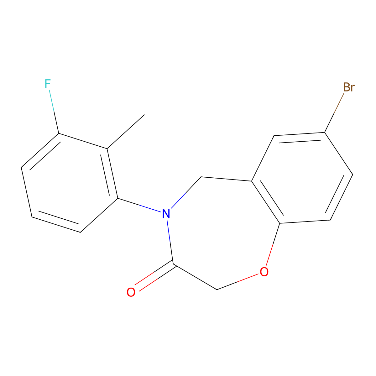 7-bromo-4-(3-fluoro-2-methylphenyl)-4,5-dihydro-1,4-benzoxazepin-3(2H)-one molecular structure, CAS 1396815-65-8