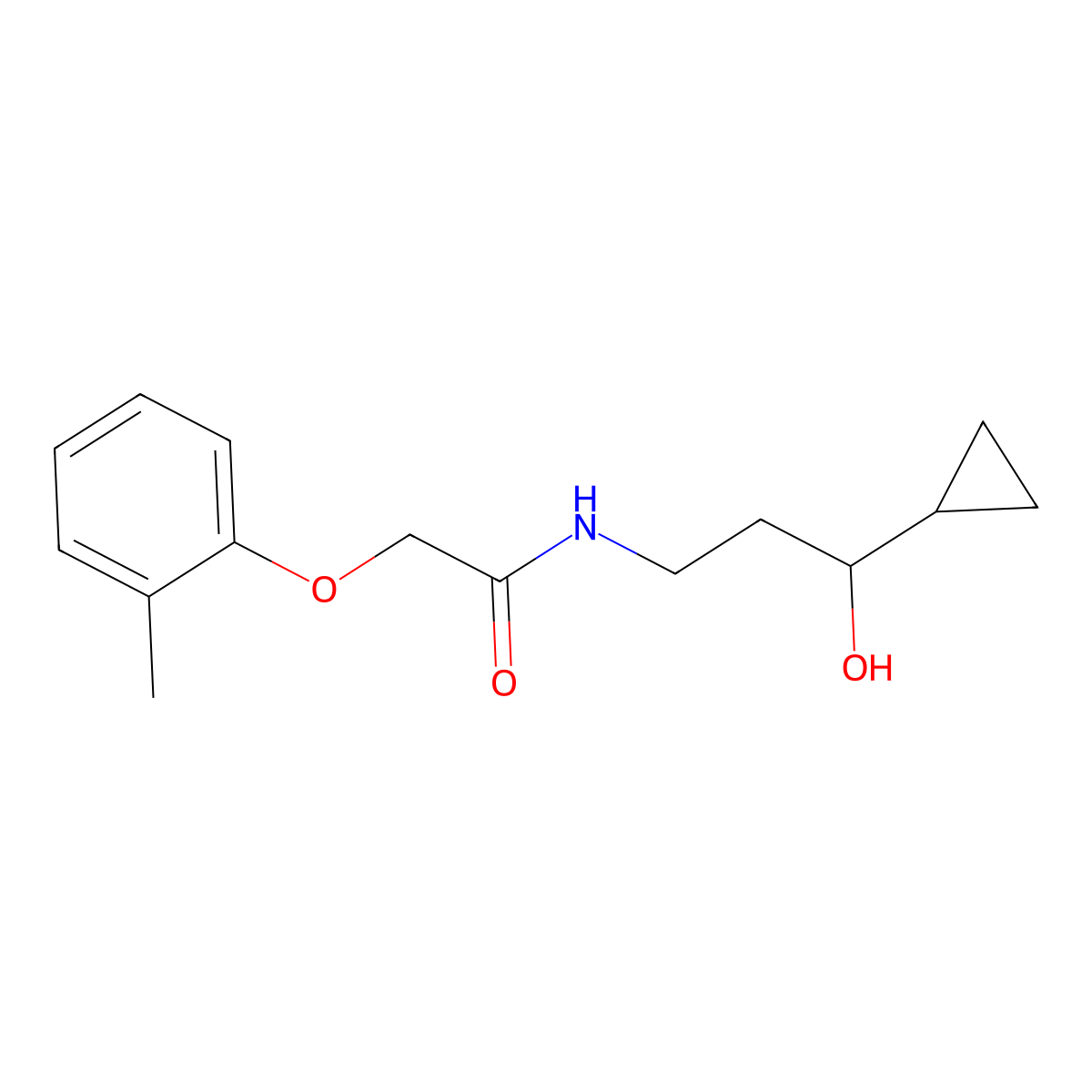 N-(3-cyclopropyl-3-hydroxypropyl)-2-(o-tolyloxy)acetamide molecular structure, CAS 1396815-67-0