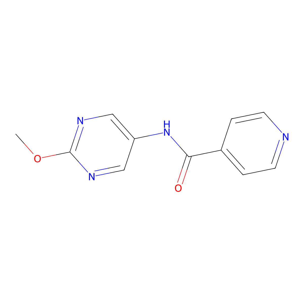 N-(2-methoxypyrimidin-5-yl)isonicotinamide molecular structure, CAS 1396815-73-8