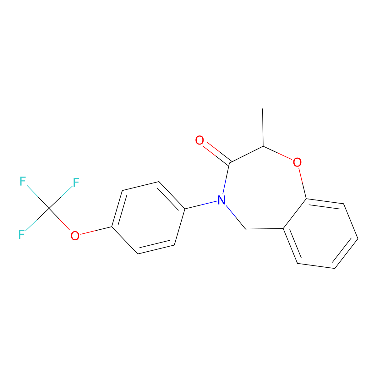 2-methyl-4-[4-(trifluoromethoxy)phenyl]-4,5-dihydro-1,4-benzoxazepin-3(2H)-one molecular structure, CAS 1396815-74-9