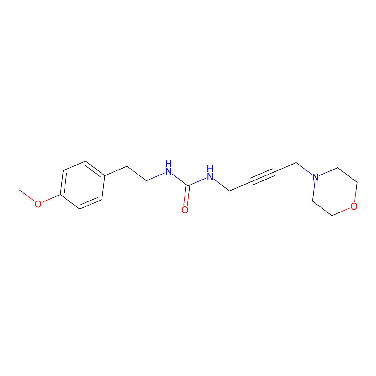 1-(4-Methoxyphenethyl)-3-(4-morpholinobut-2-yn-1-yl)urea molecular structure, CAS 1396815-76-1