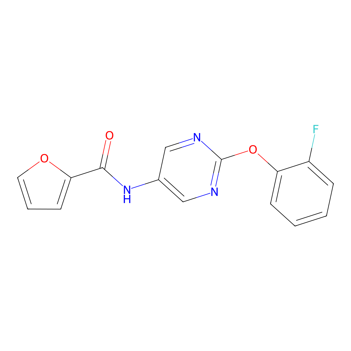 N-[2-(2-fluorophenoxy)pyrimidin-5-yl]furan-2-carboxamide molecular structure, CAS 1396815-82-9