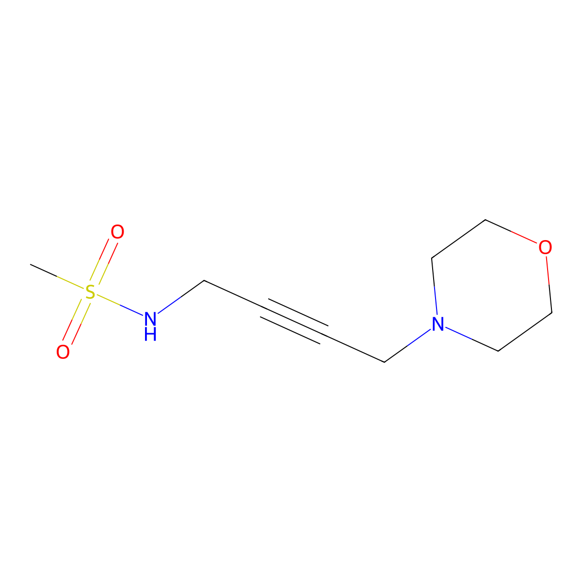 N-(4-morpholinobut-2-yn-1-yl)methanesulfonamide molecular structure, CAS 1396815-84-1