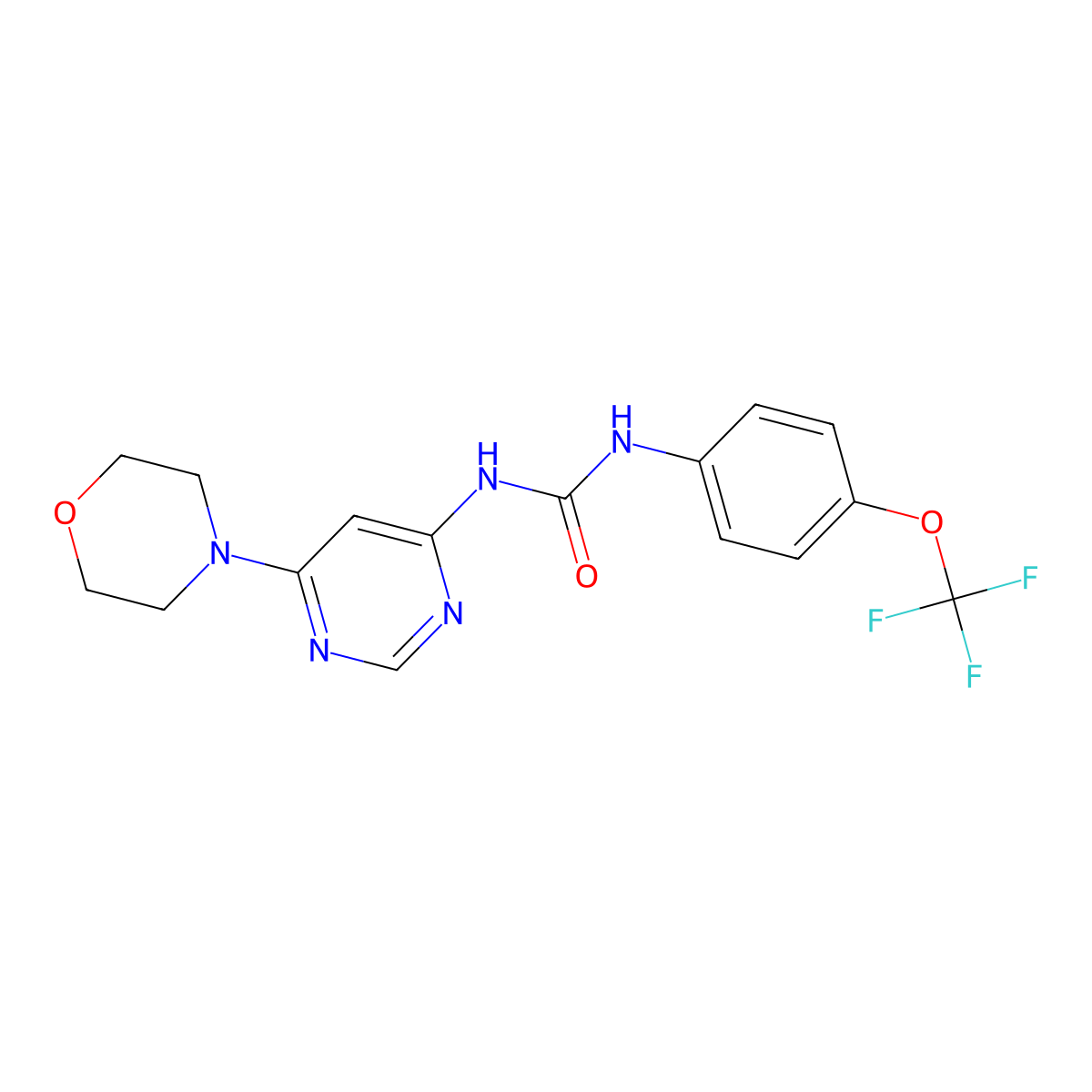 1-(6-Morpholinopyrimidin-4-yl)-3-(4-(trifluoromethoxy)phenyl)urea molecular structure, CAS 1396815-88-5