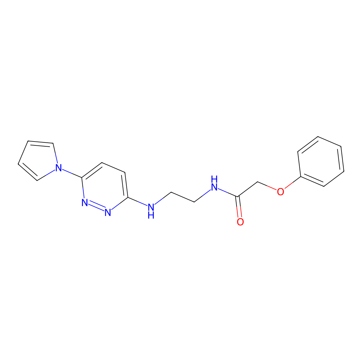 N-(2-((6-(1H-pyrrol-1-yl)pyridazin-3-yl)amino)ethyl)-2-phenoxyacetamide molecular structure, CAS 1396815-95-4