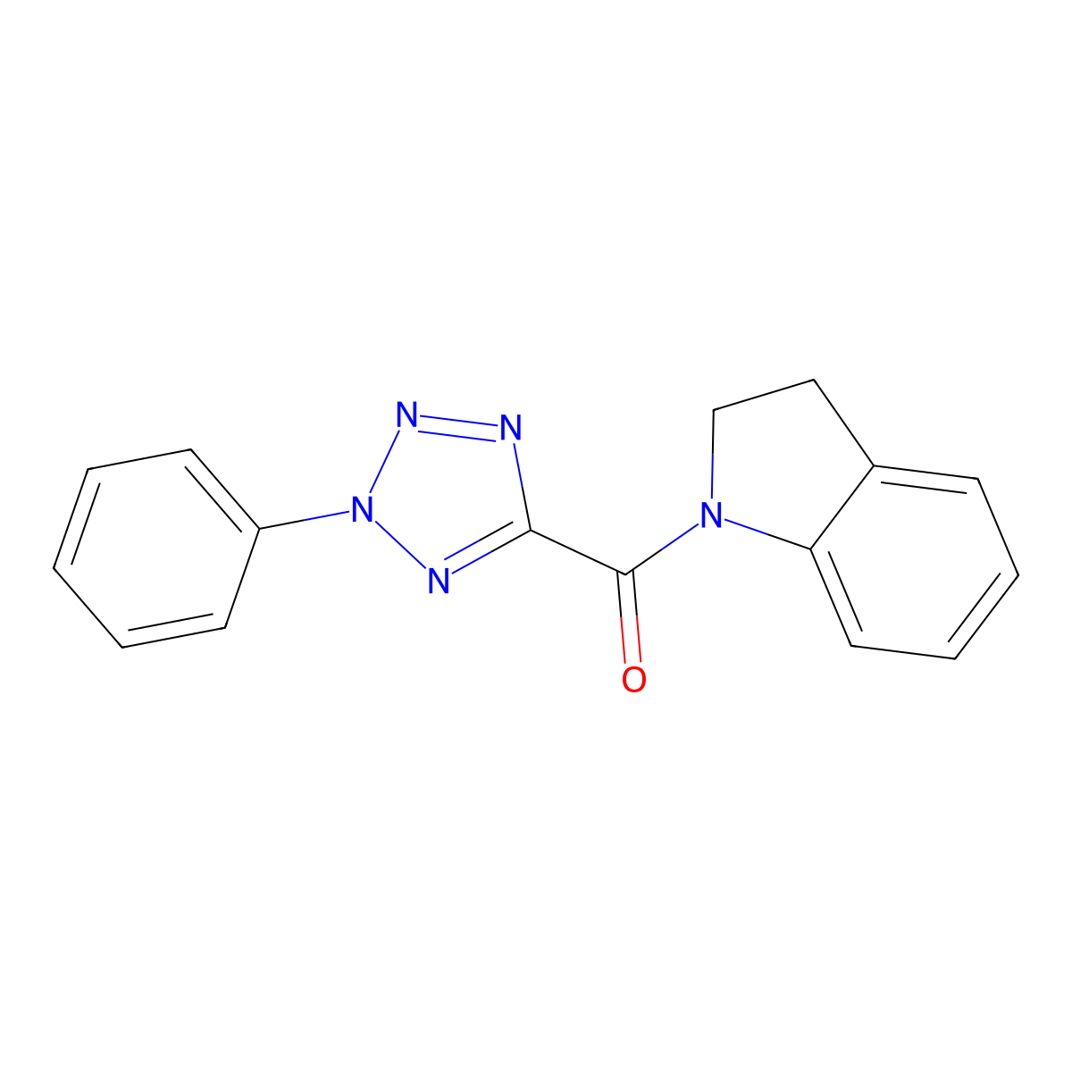 indolin-1-yl(2-phenyl-2H-tetrazol-5-yl)methanone molecular structure, CAS 1396815-99-8