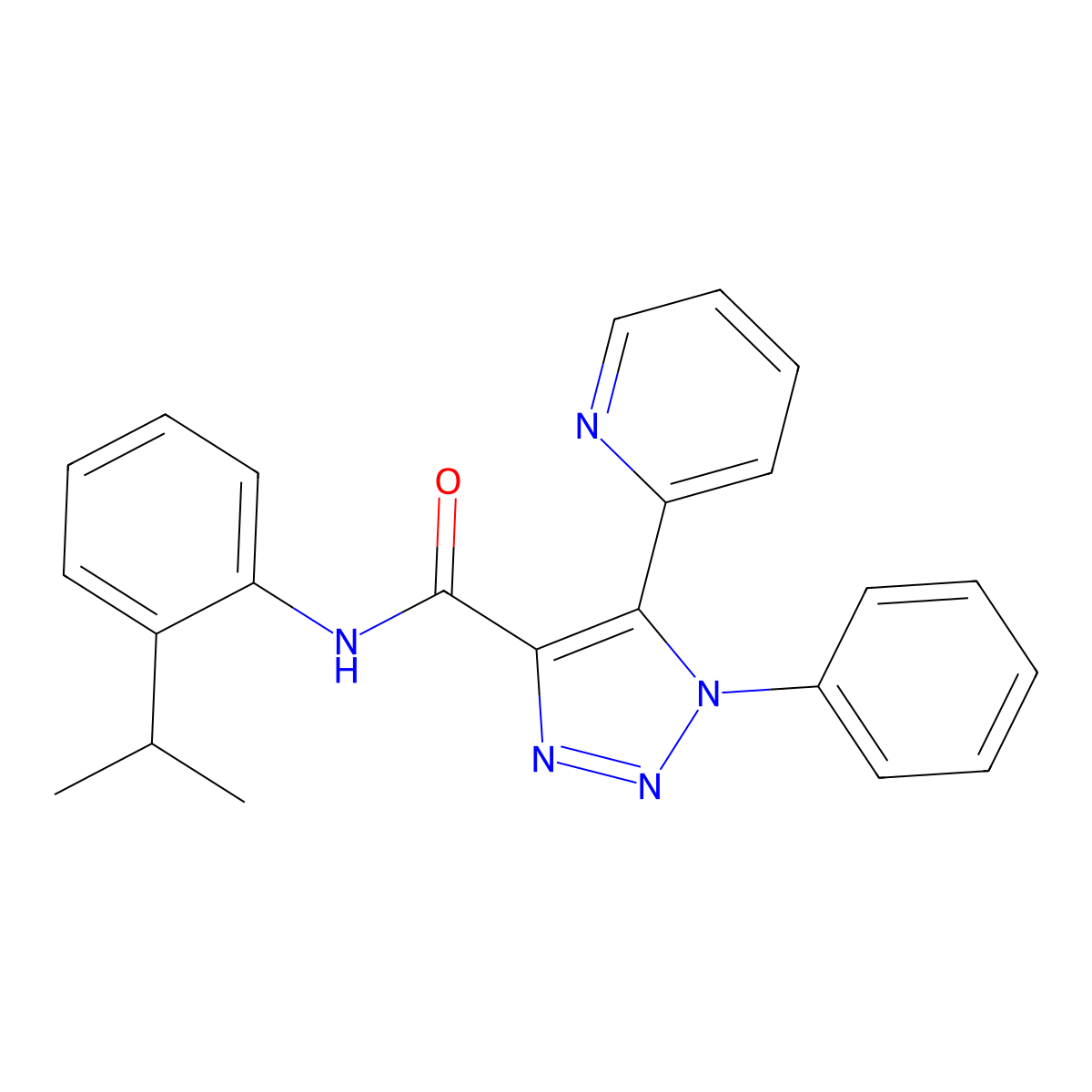 N-(2-isopropylphenyl)-1-phenyl-5-(pyridin-2-yl)-1H-1,2,3-triazole-4-carboxamide molecular structure, CAS 1396816-01-5