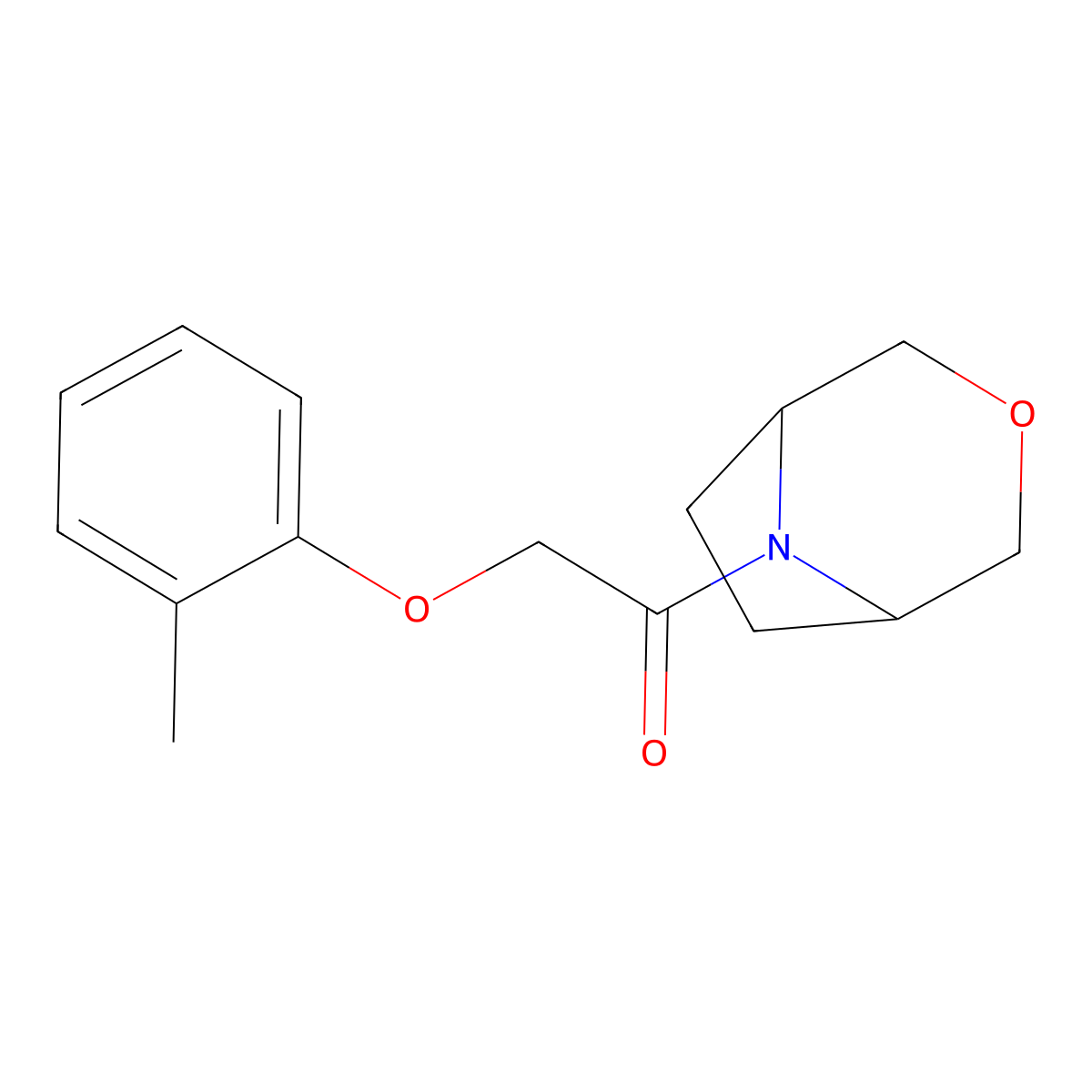 1-((1R,5S)-3-oxa-8-azabicyclo[3.2.1]octan-8-yl)-2-(o-tolyloxy)ethanone molecular structure, CAS 1396816-02-6