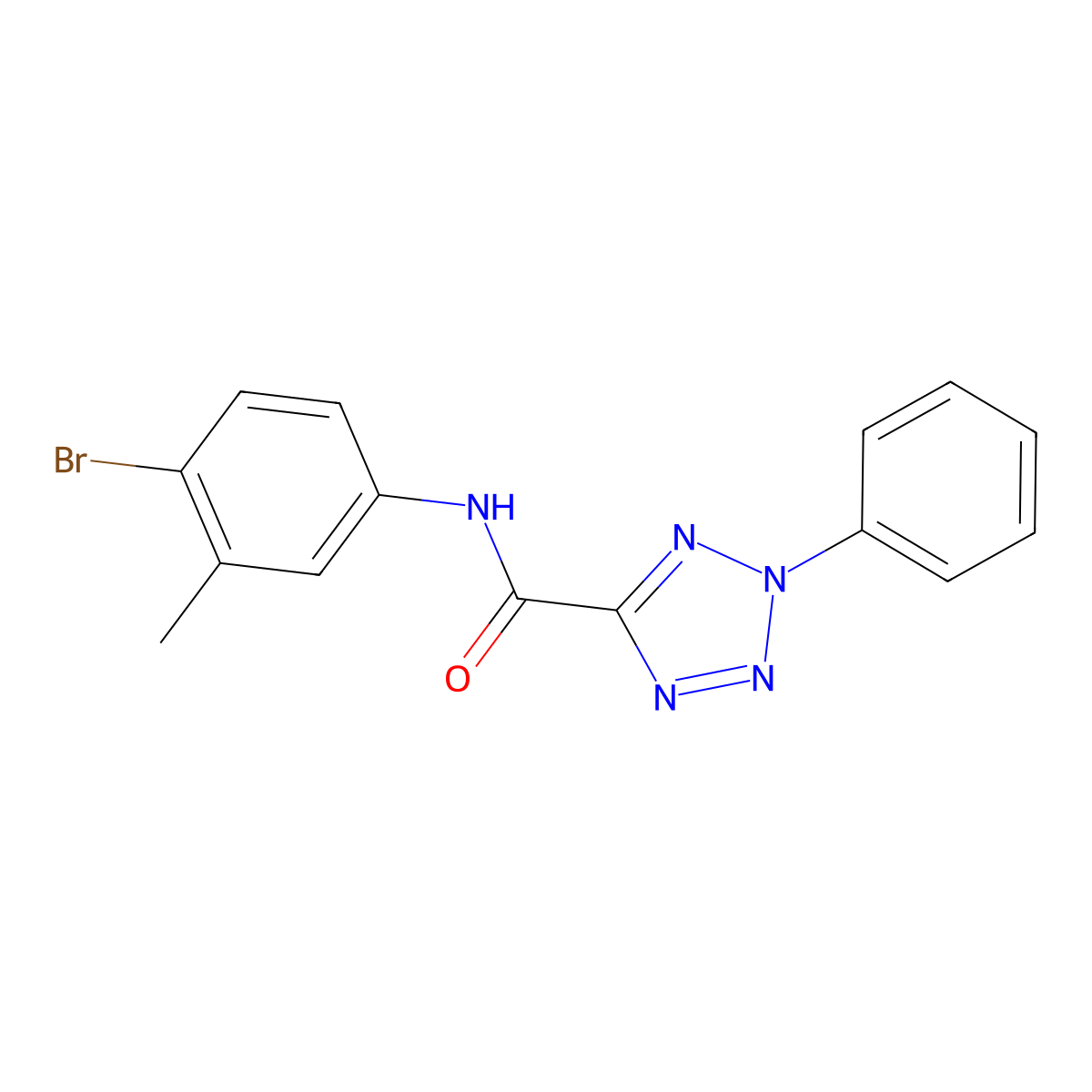 N-(4-bromo-3-methylphenyl)-2-phenyl-2H-tetrazole-5-carboxamide molecular structure, CAS 1396816-05-9