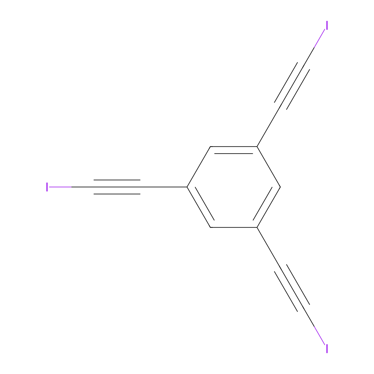 1,3,5-Tris(2-iodoethynyl)benzene molecular structure, CAS 1396817-66-5