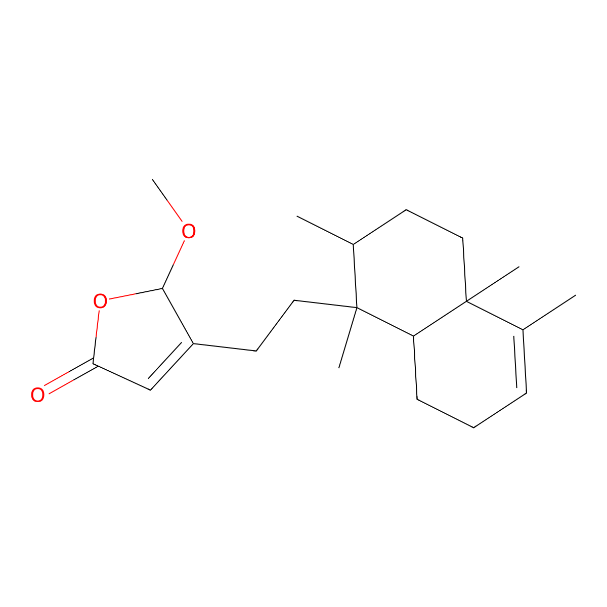 16-Methoxycleroda-3,13Z-dien-15,16-olide molecular structure, CAS 139682-12-5