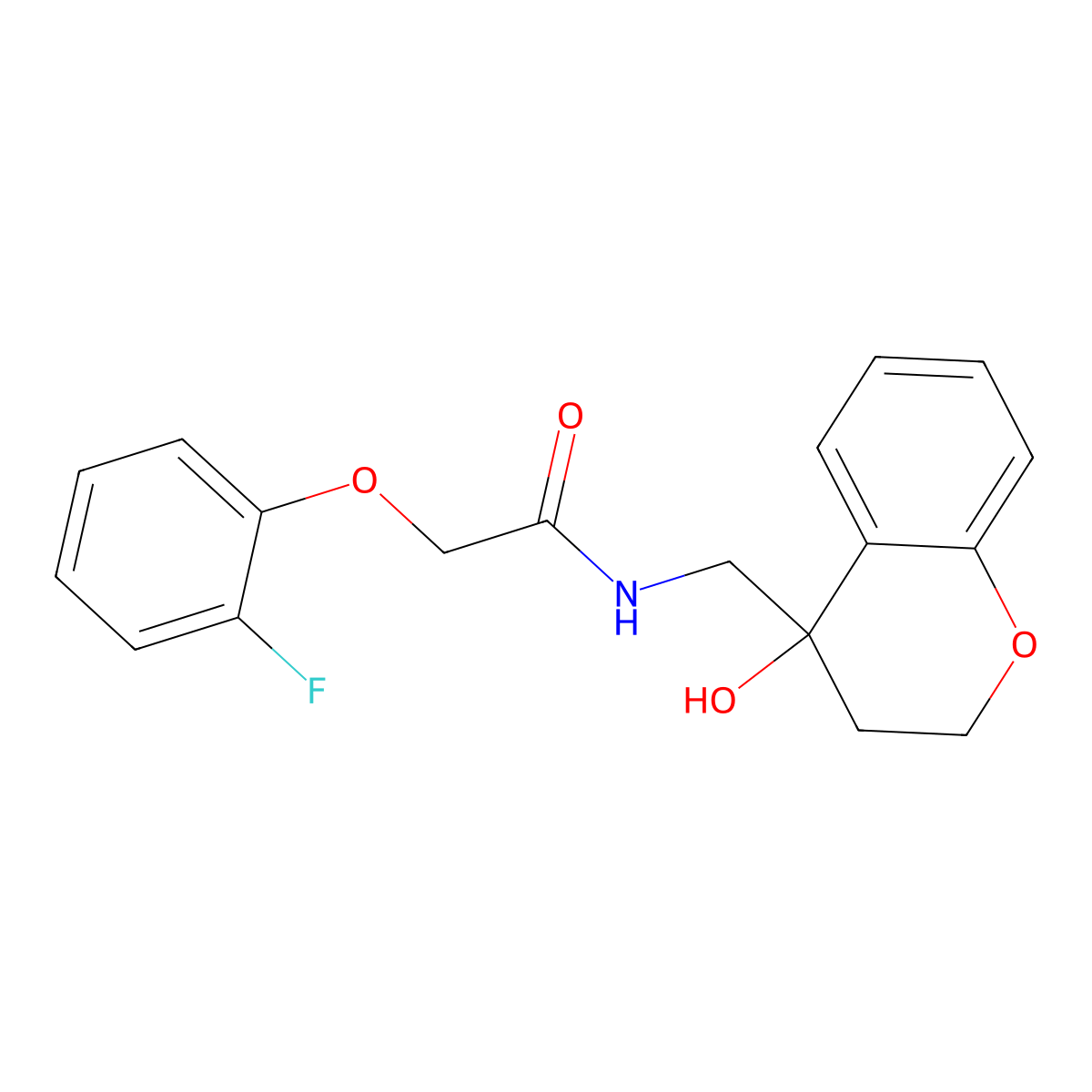 2-(2-fluorophenoxy)-N-((4-hydroxychroman-4-yl)methyl)acetamide molecular structure, CAS 1396843-30-3
