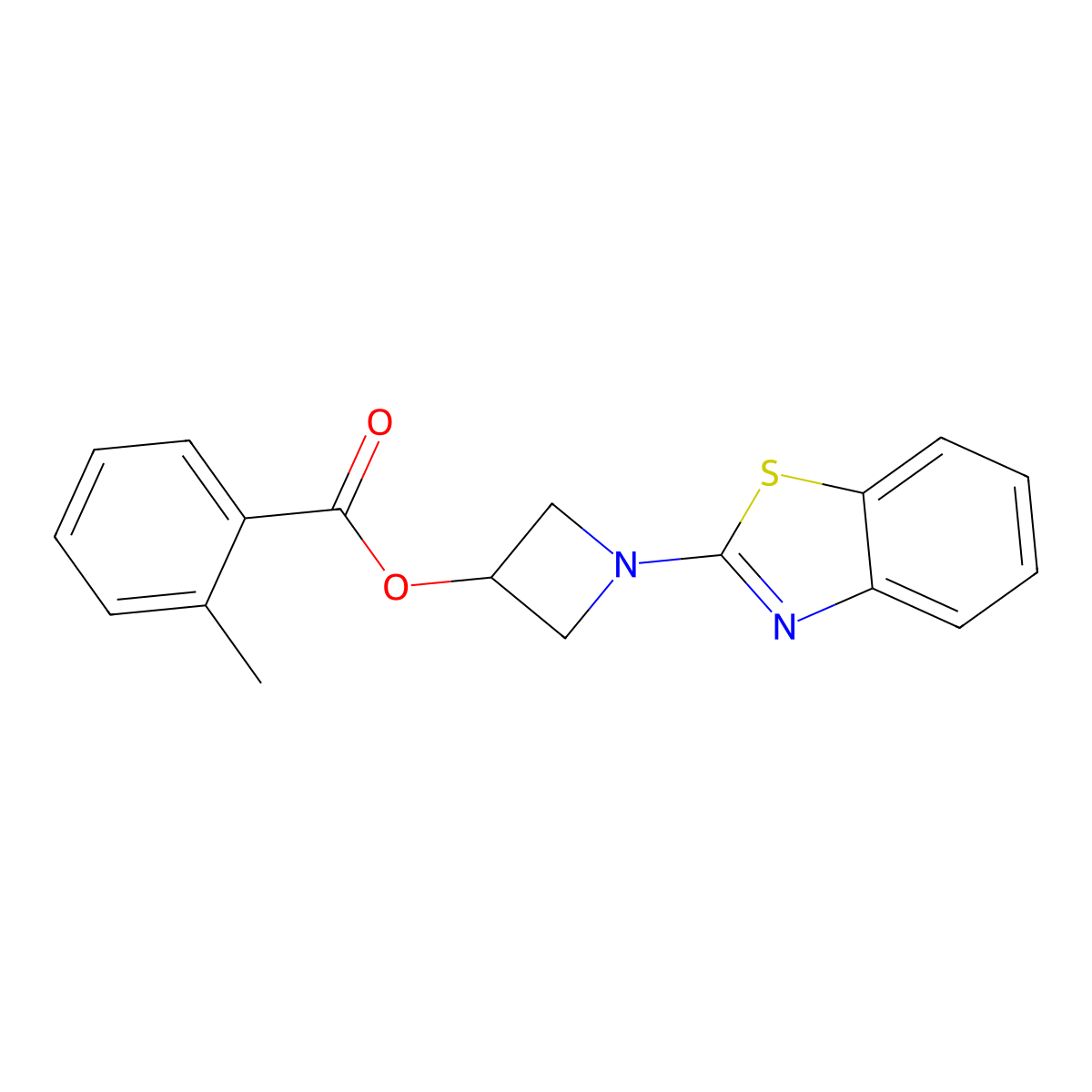 1-(Benzo[d]thiazol-2-yl)azetidin-3-yl 2-methylbenzoate molecular structure, CAS 1396843-32-5