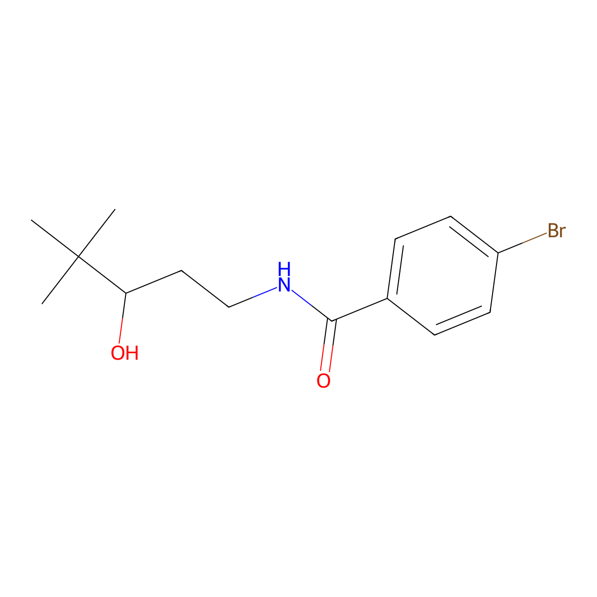 4-bromo-N-(3-hydroxy-4,4-dimethylpentyl)benzamide molecular structure, CAS 1396843-34-7