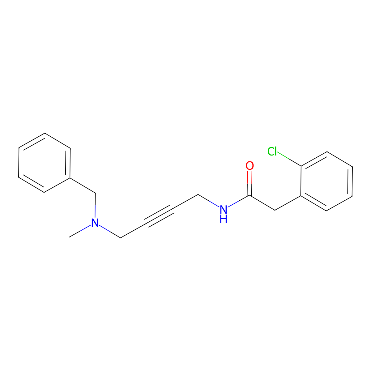 N-{4-[benzyl(methyl)amino]but-2-yn-1-yl}-2-(2-chlorophenyl)acetamide molecular structure, CAS 1396843-37-0
