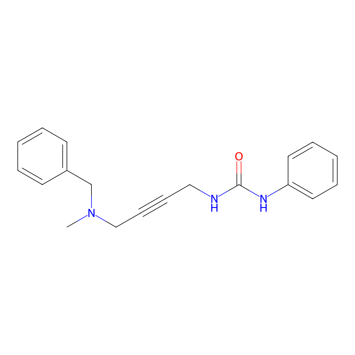 1-(4-(Benzyl(methyl)amino)but-2-yn-1-yl)-3-phenylurea molecular structure, CAS 1396843-44-9