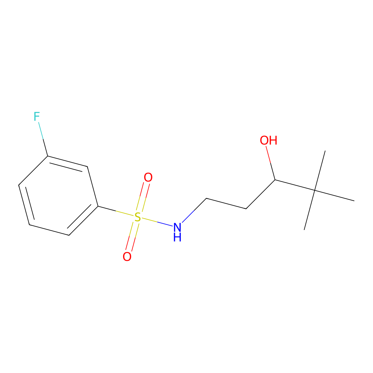 3-fluoro-N-(3-hydroxy-4,4-dimethylpentyl)benzenesulfonamide molecular structure, CAS 1396843-48-3
