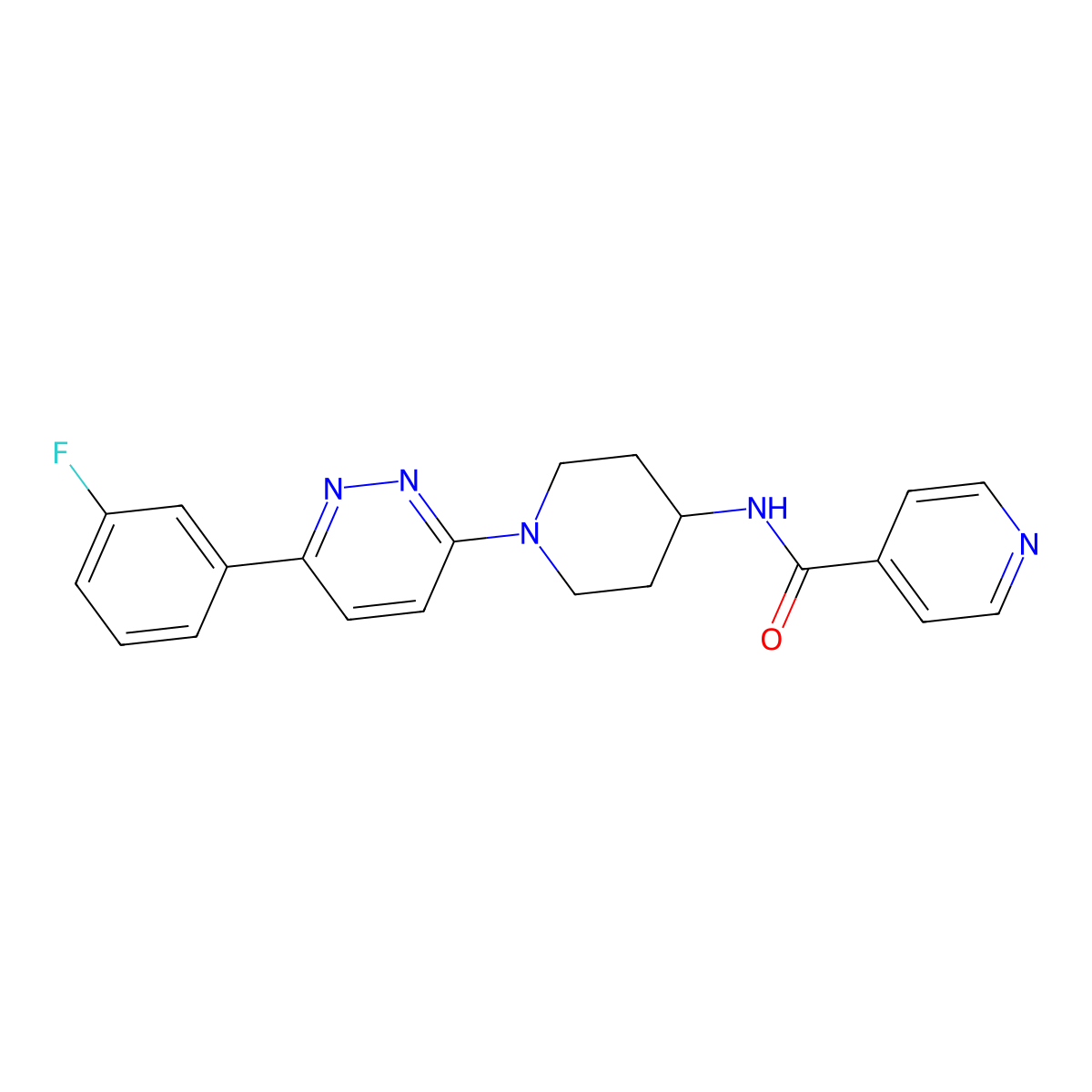 N-{1-[6-(3-fluorophenyl)pyridazin-3-yl]piperidin-4-yl}isonicotinamide molecular structure, CAS 1396843-50-7
