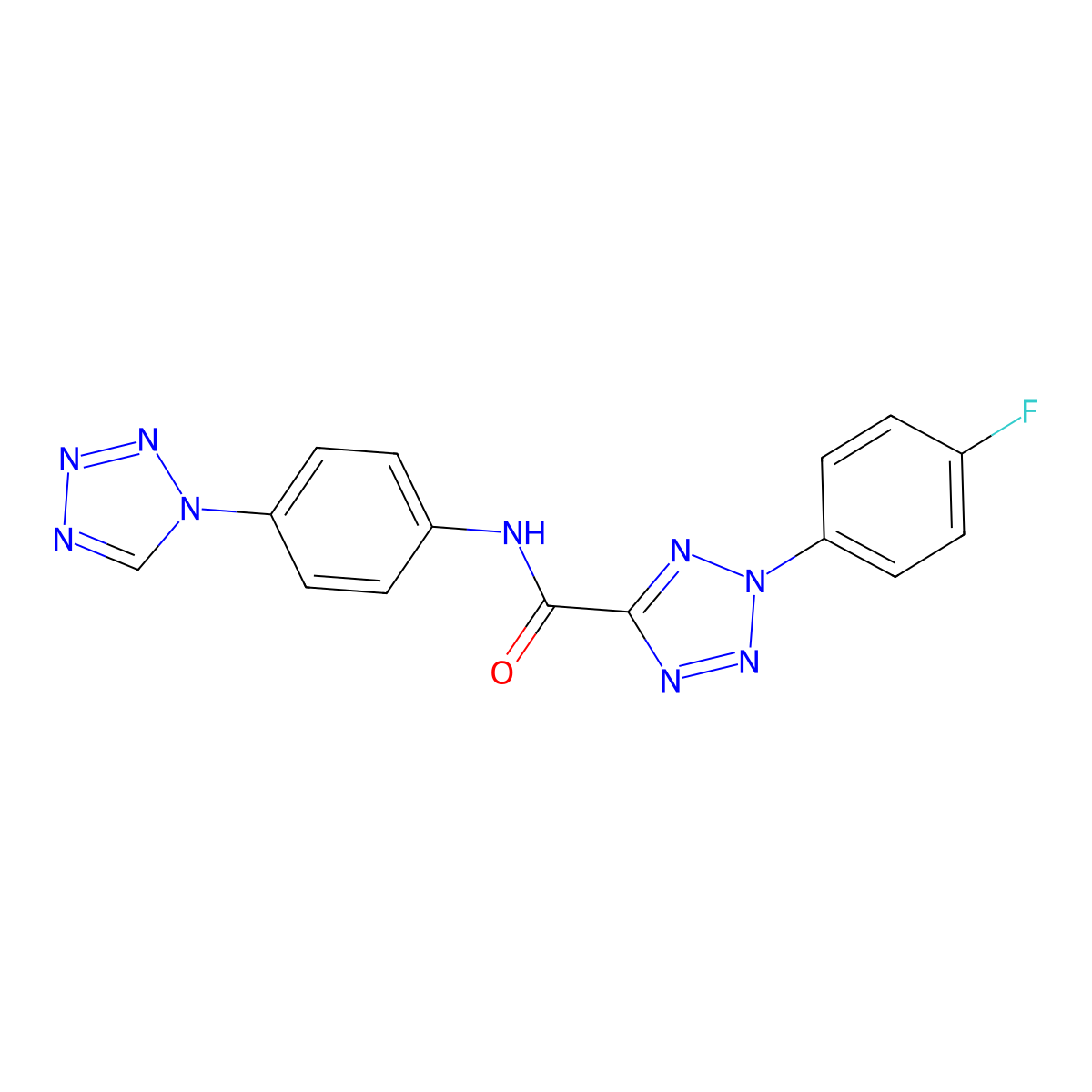 N-(4-(1H-tetrazol-1-yl)phenyl)-2-(4-fluorophenyl)-2H-tetrazole-5-carboxamide molecular structure, CAS 1396843-64-3