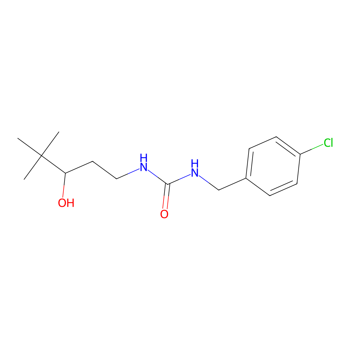 1-(4-Chlorobenzyl)-3-(3-hydroxy-4,4-dimethylpentyl)urea molecular structure, CAS 1396843-71-2