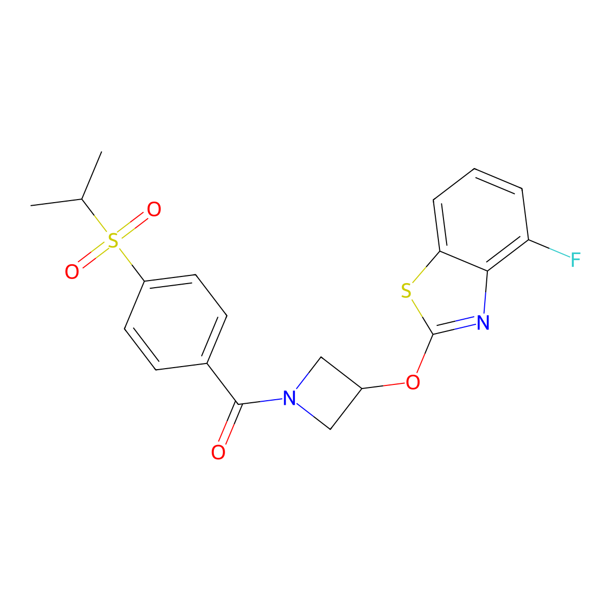 (3-((4-Fluorobenzo[d]thiazol-2-yl)oxy)azetidin-1-yl)(4-(isopropylsulfonyl)phenyl)methanone molecular structure, CAS 1396843-82-5