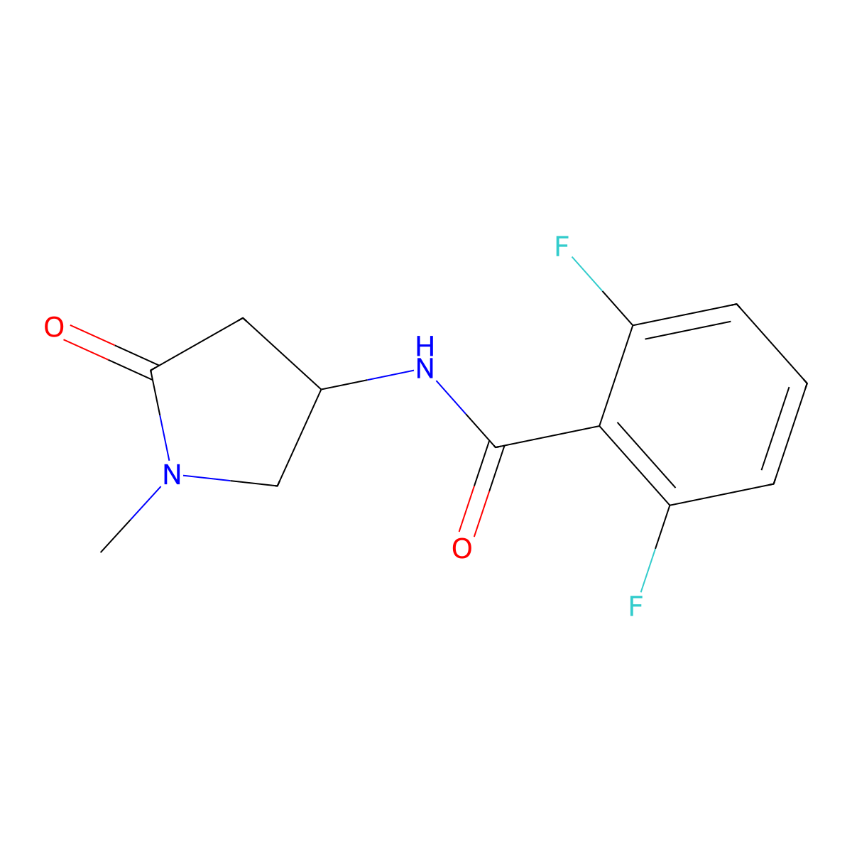 2,6-difluoro-N-(1-methyl-5-oxopyrrolidin-3-yl)benzamide molecular structure, CAS 1396843-85-8