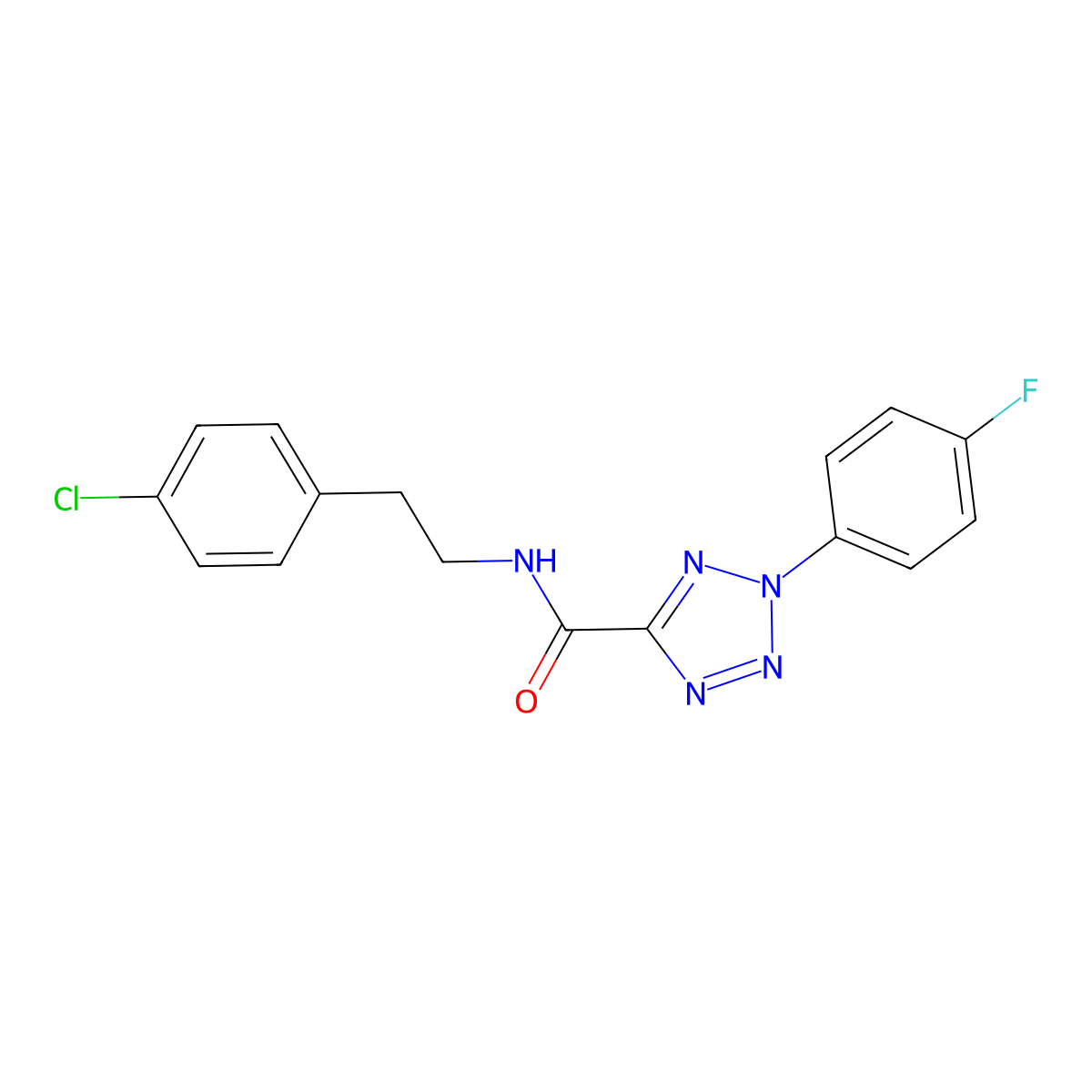 N-(4-chlorophenethyl)-2-(4-fluorophenyl)-2H-tetrazole-5-carboxamide molecular structure, CAS 1396843-86-9