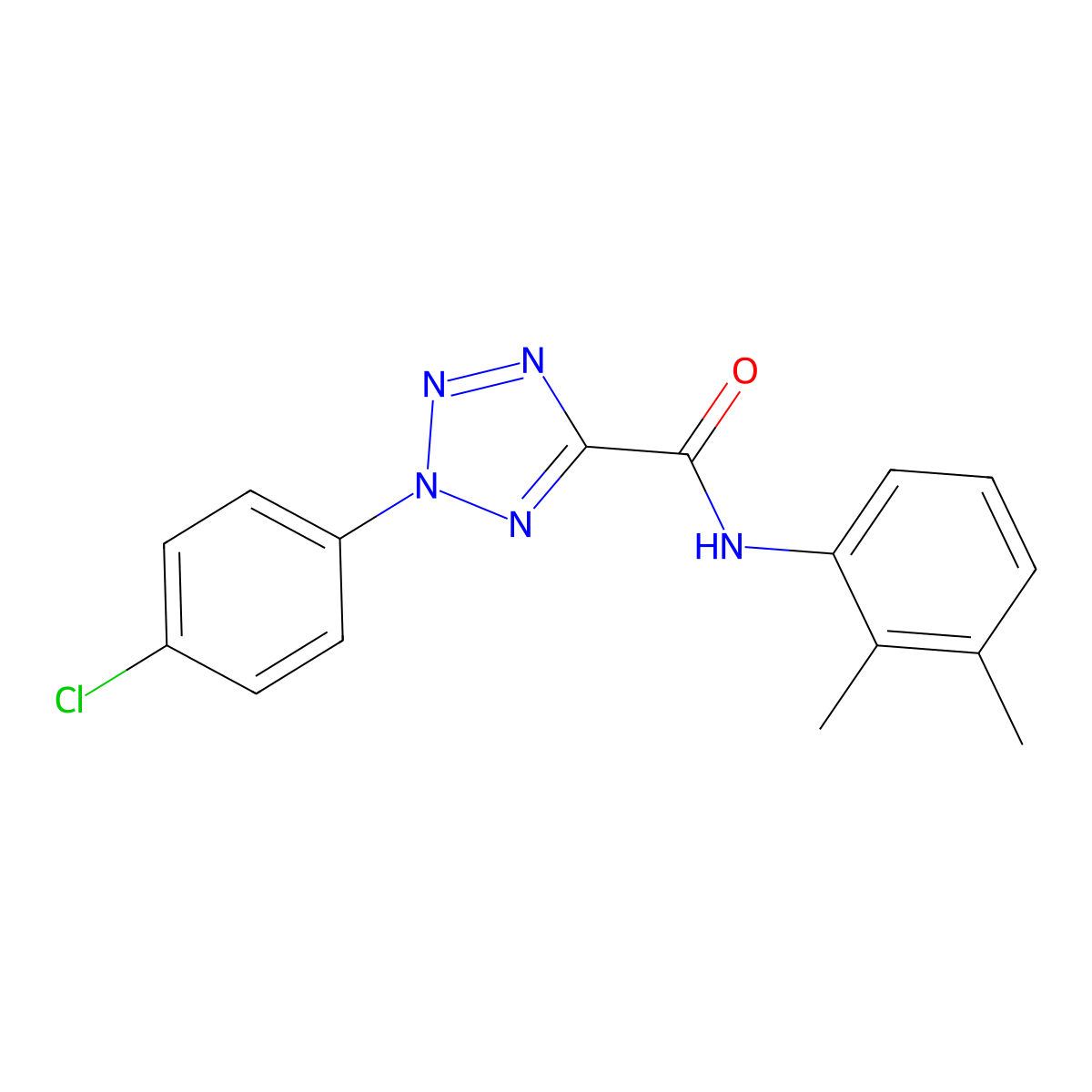 2-(4-chlorophenyl)-N-(2,3-dimethylphenyl)-2H-tetrazole-5-carboxamide molecular structure, CAS 1396844-10-2