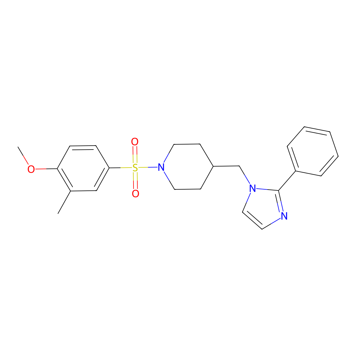 1-((4-methoxy-3-methylphenyl)sulfonyl)-4-((2-phenyl-1H-imidazol-1-yl)methyl)piperidine molecular structure, CAS 1396844-27-1