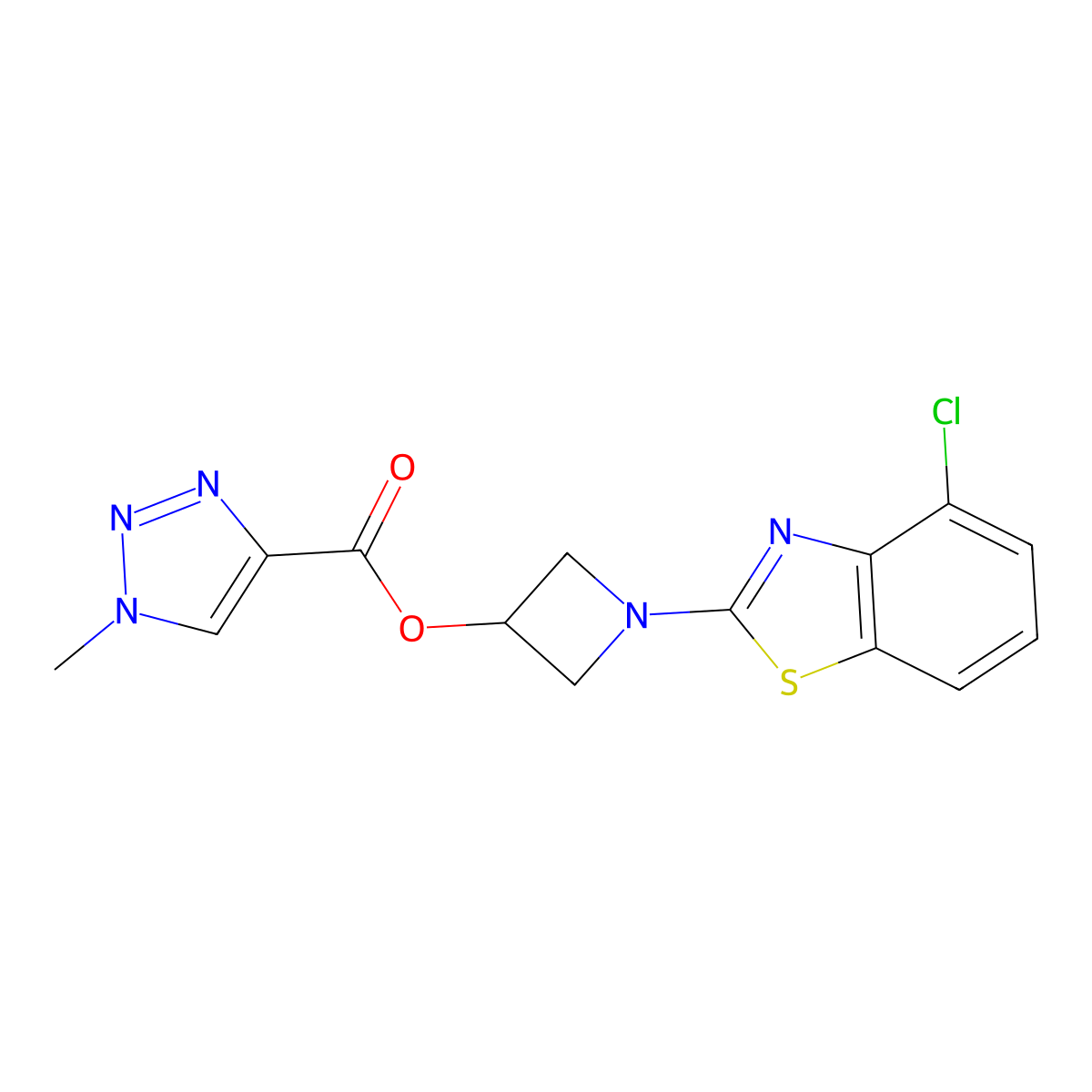 1-(4-chlorobenzo[d]thiazol-2-yl)azetidin-3-yl 1-methyl-1H-1,2,3-triazole-4-carboxylate molecular structure, CAS 1396844-34-0