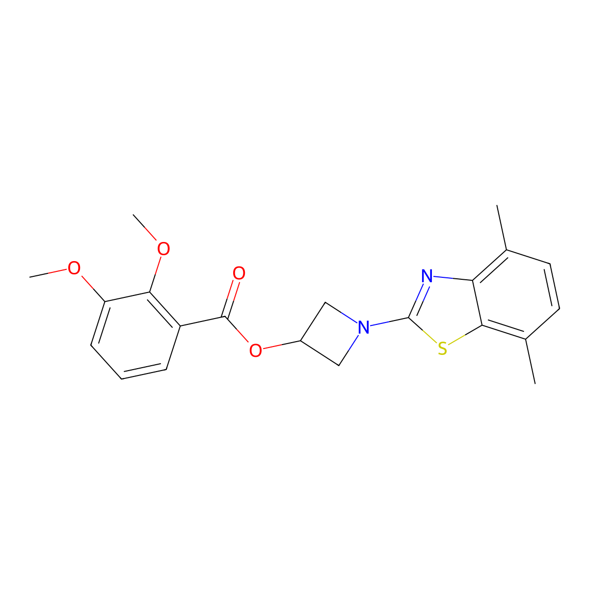 1-(4,7-Dimethylbenzo[d]thiazol-2-yl)azetidin-3-yl 2,3-dimethoxybenzoate molecular structure, CAS 1396844-40-8